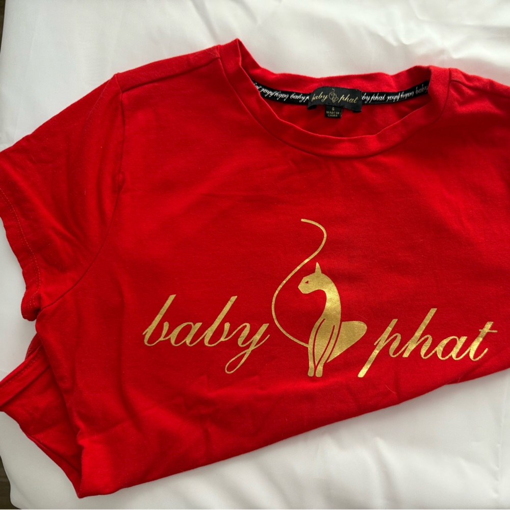 Vintage Baby Phat Red and Gold Short Sleeve Tee